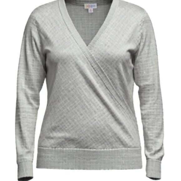 LuLaRoe Tops - Lularoe -The Rebecca Cross Front Blouse Med, Grey- NWT